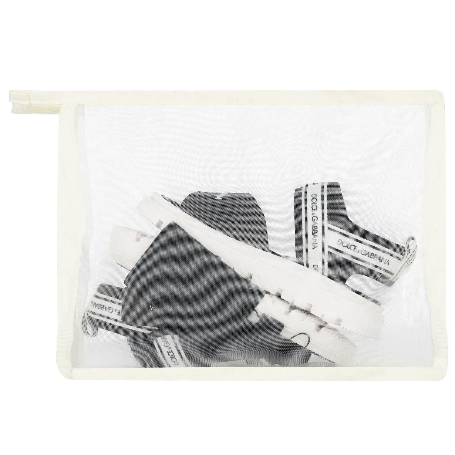 صندل فيلكرو  بالشعار باللون الأسود والأبيض للأطفال, 1, hi-res image number null