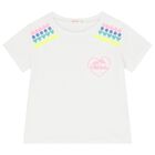 تيشيرت بنات بطبعة القلب باللون الأبيض, 1, hi-res