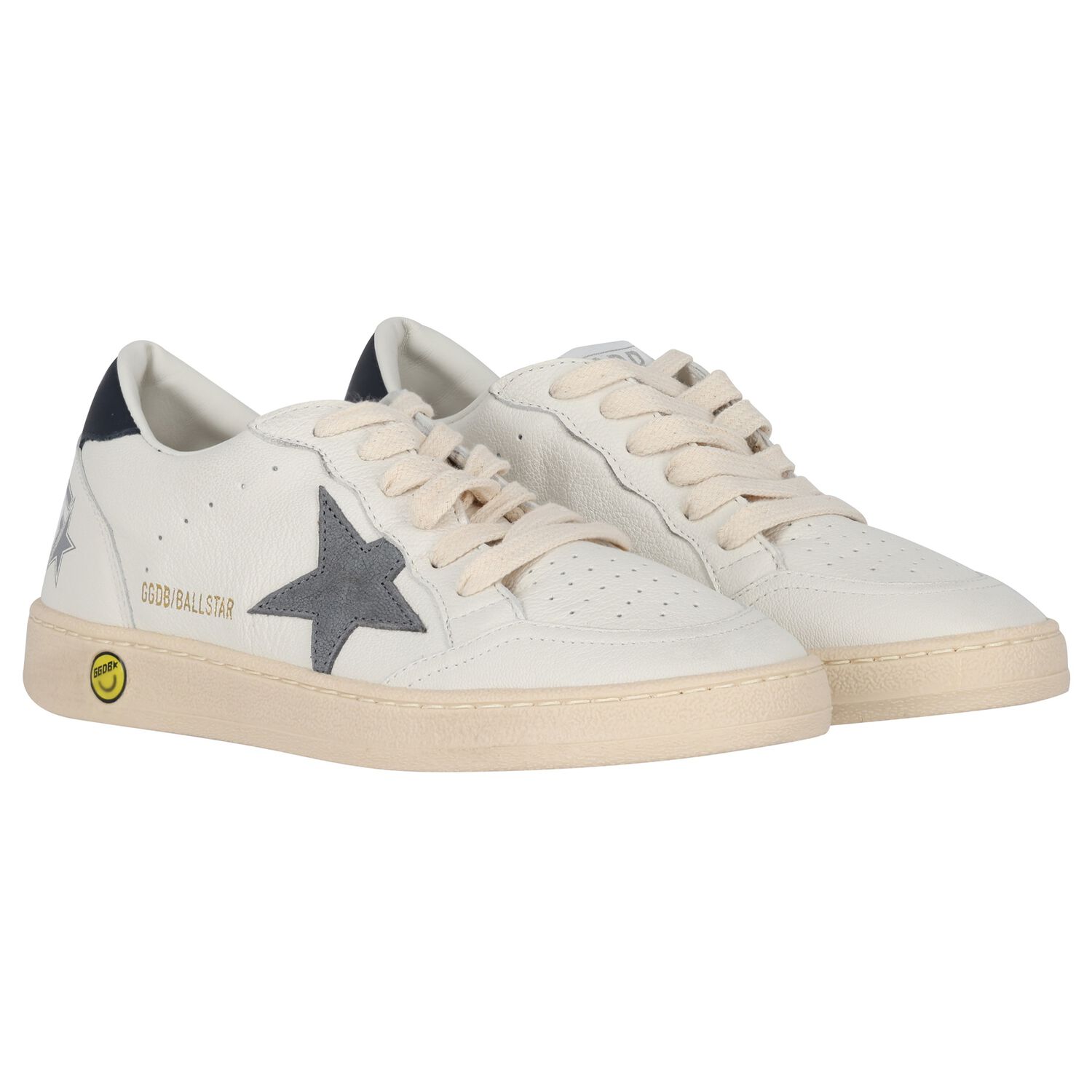 Ivory & Grey Logo Trainers, 1, hi-res