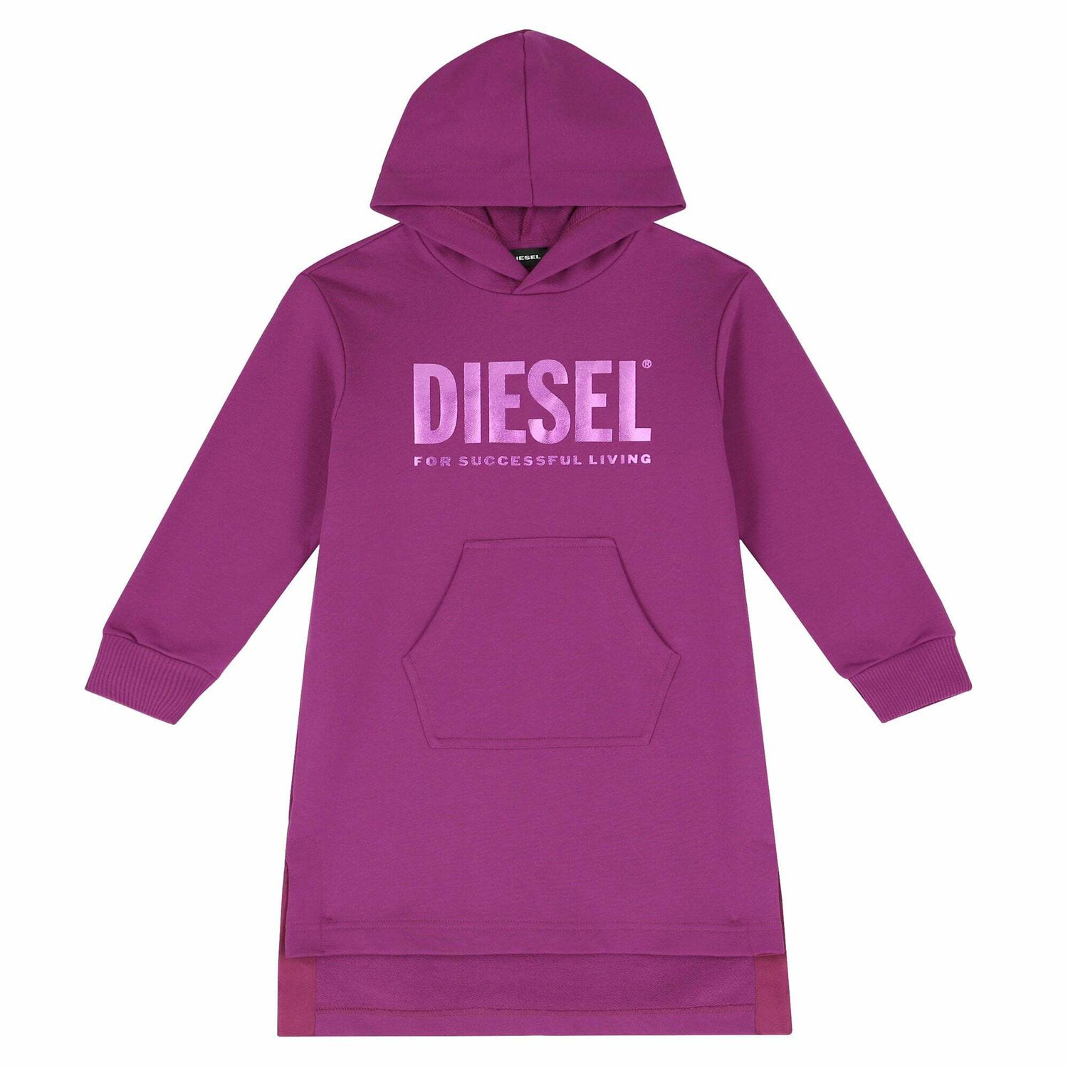 Girls Purple Logo Sweatshirt Dress, 1, hi-res image number null