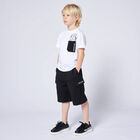 Boys Black Logo Shorts, 1, hi-res