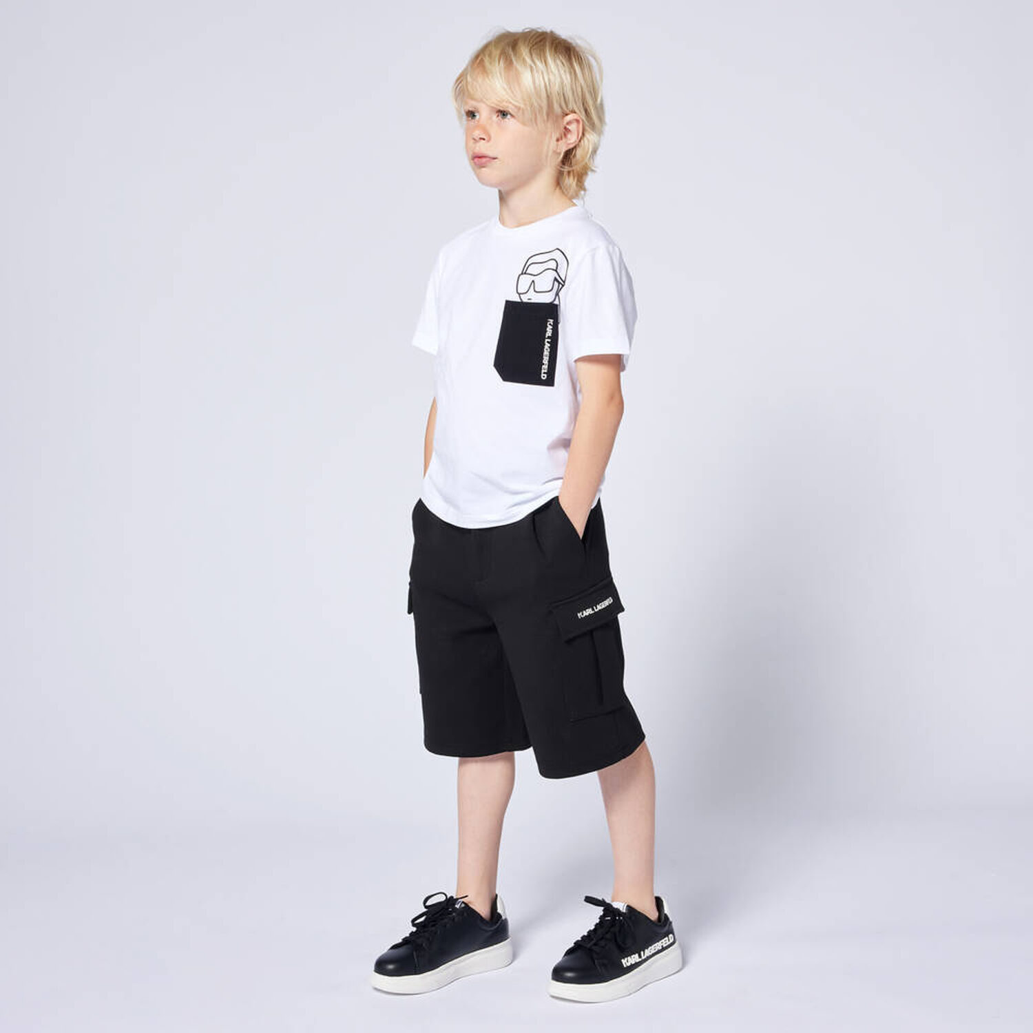 Boys Black Logo Shorts, 1, hi-res image number null