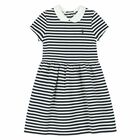 Girls White & Navy Logo Dress, 1, hi-res