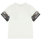 Boys White & Blue Logo T-Shirt, 1, hi-res