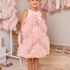Girls Pink Sequin Tulle Dress, 1, hi-res