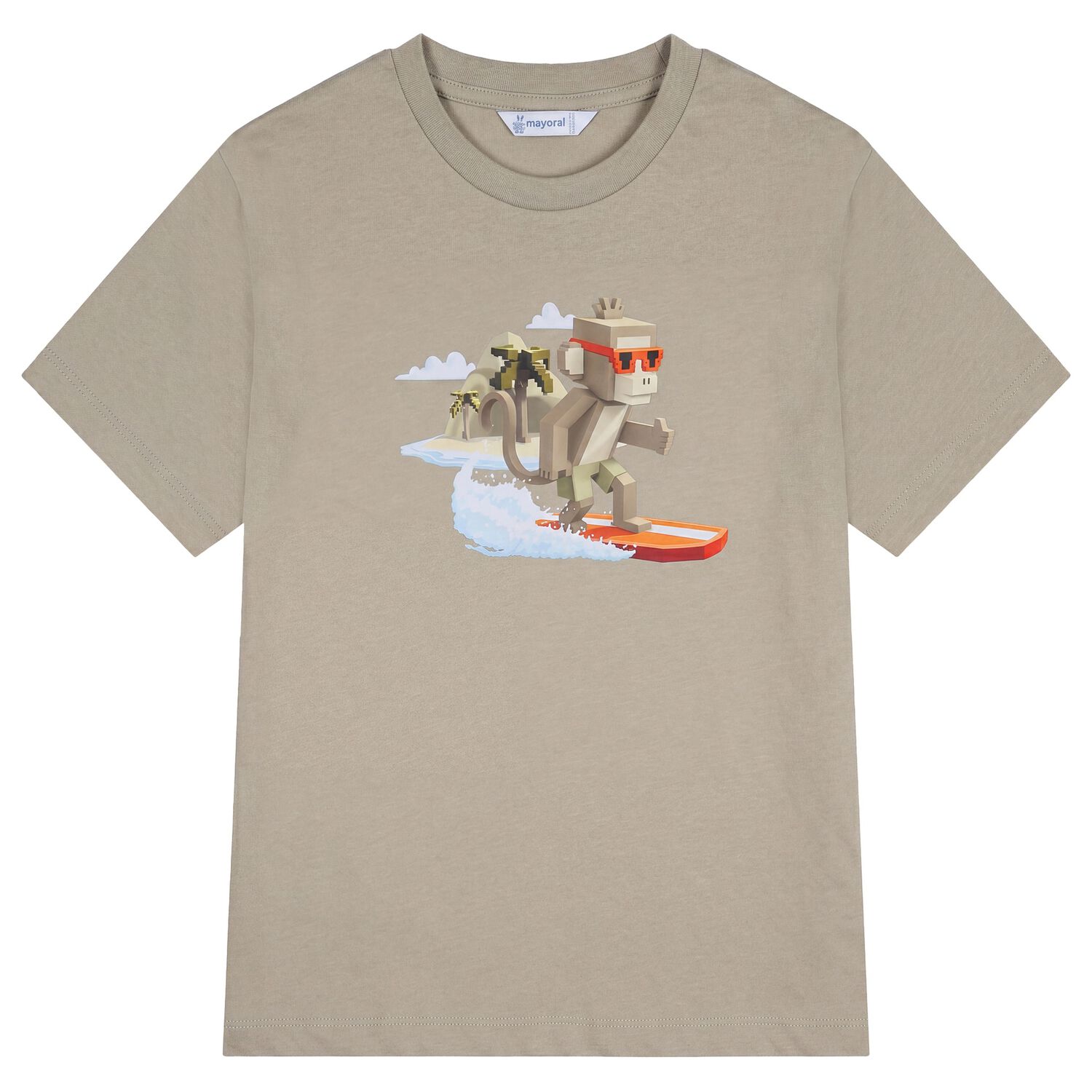 Boys Green Monkey T-Shirt, 2, hi-res