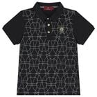 Boys Black Logo Polo Shirt, 2, hi-res