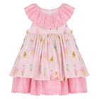 Younger Girls Pink Ice Cream Dress, 1, hi-res