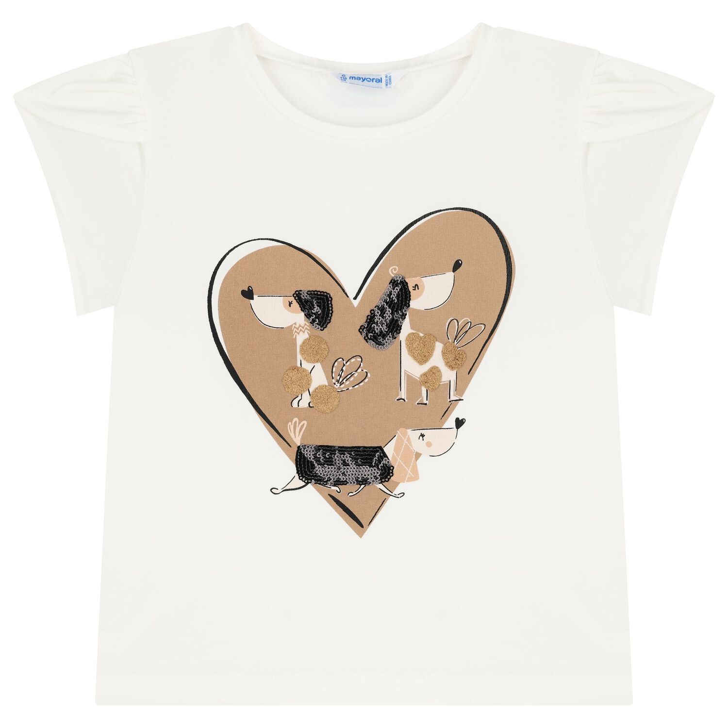 Girls Ivory & Beige Polka Dot Tulle Skirt Set, 2, hi-res image number null