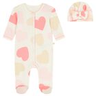 Baby Girls Ivory & Pink Heart Babygrow Gift Set, 1, hi-res
