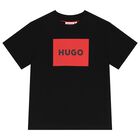 تيشيرت أولاد بالشعار باللون الأسود, 1, hi-res