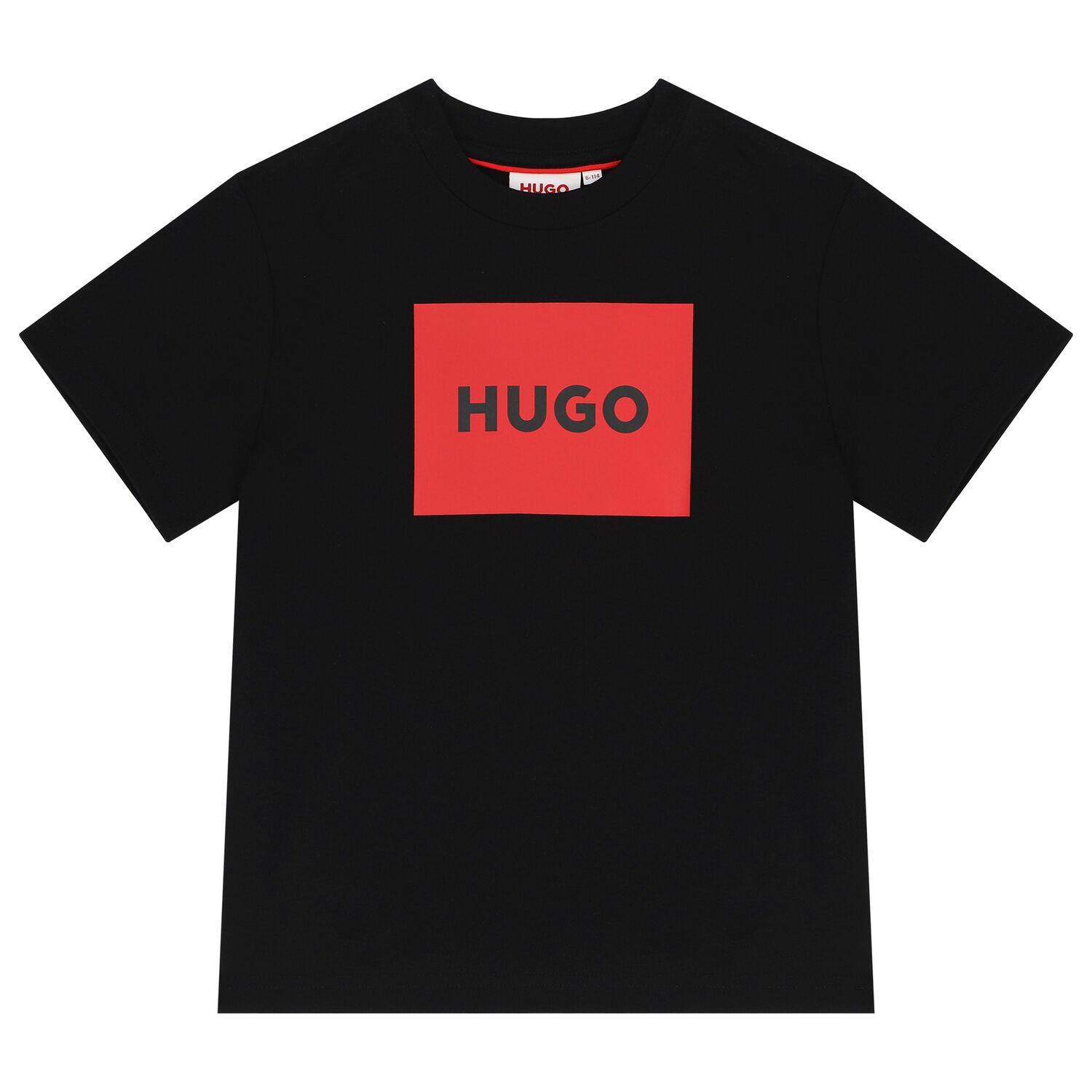 تيشيرت أولاد بالشعار باللون الأسود, 1, hi-res