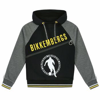 Boys Black & Grey Hooded Top