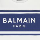 Boys White & Blue Logo T-Shirt, 1, hi-res