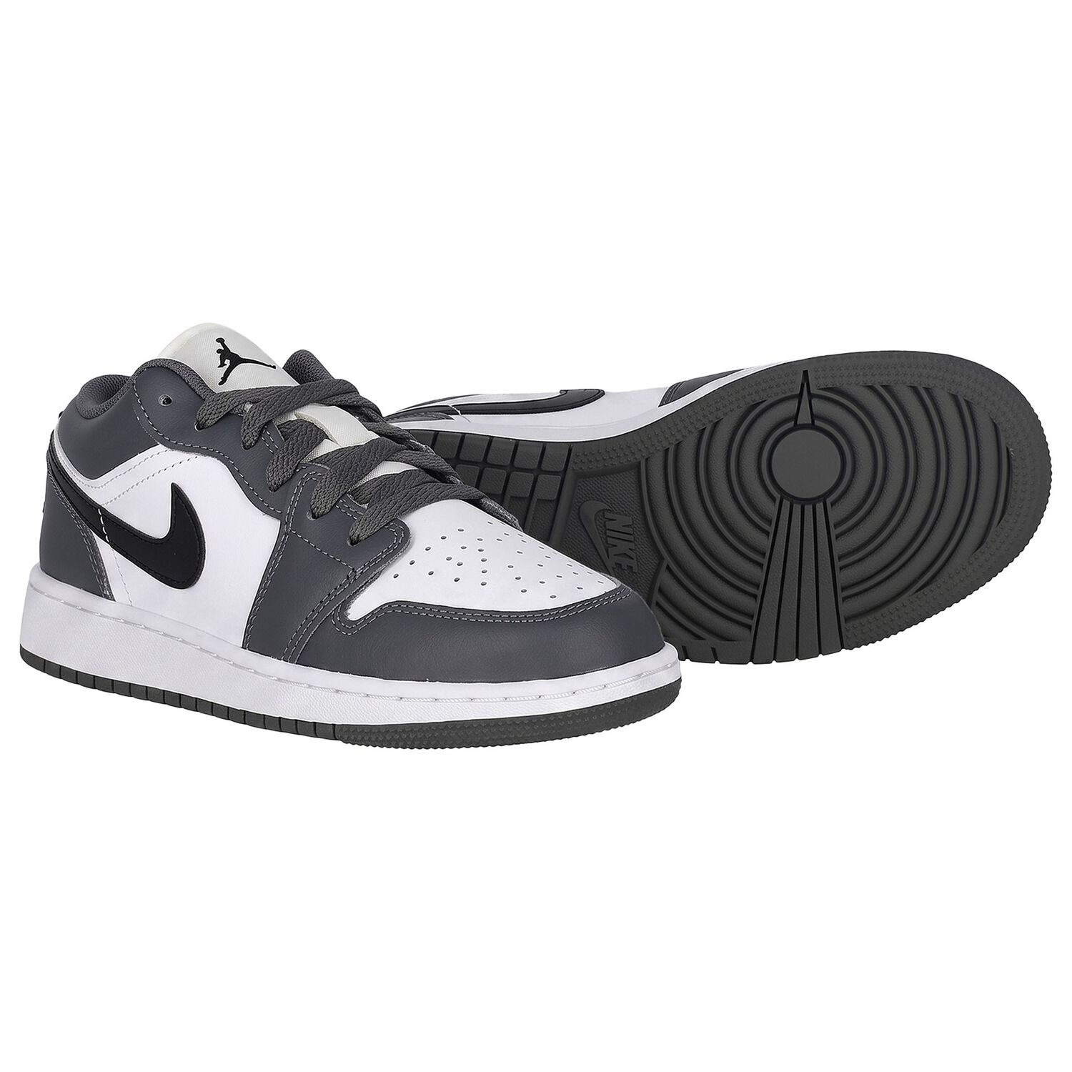 Grey & White Air Jordan 1 Low Trainers, 12, hi-res