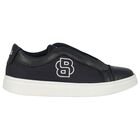 Boys Navy Blue Logo Trainers, 1, hi-res