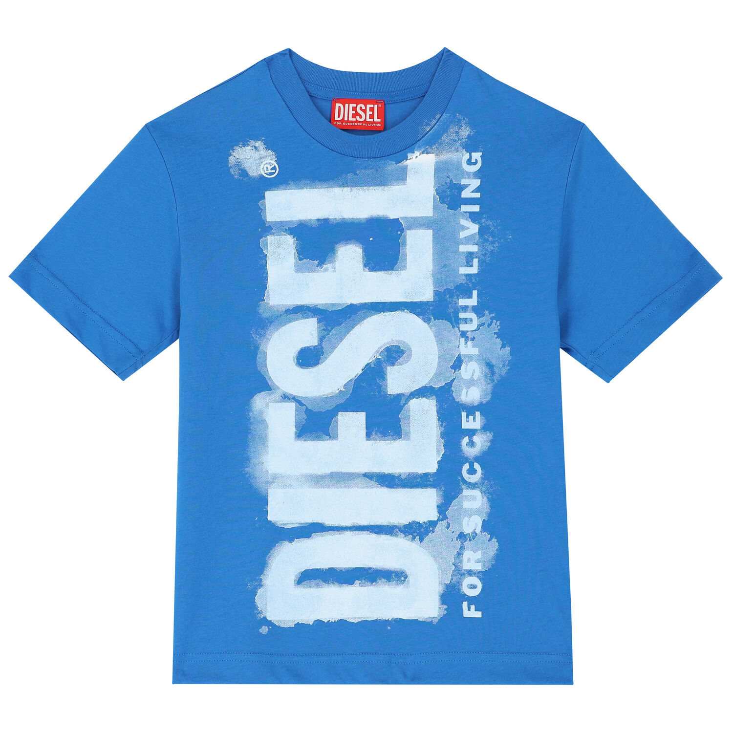 تيشيرت أولاد بالشعار باللون الأزرق , 3, hi-res