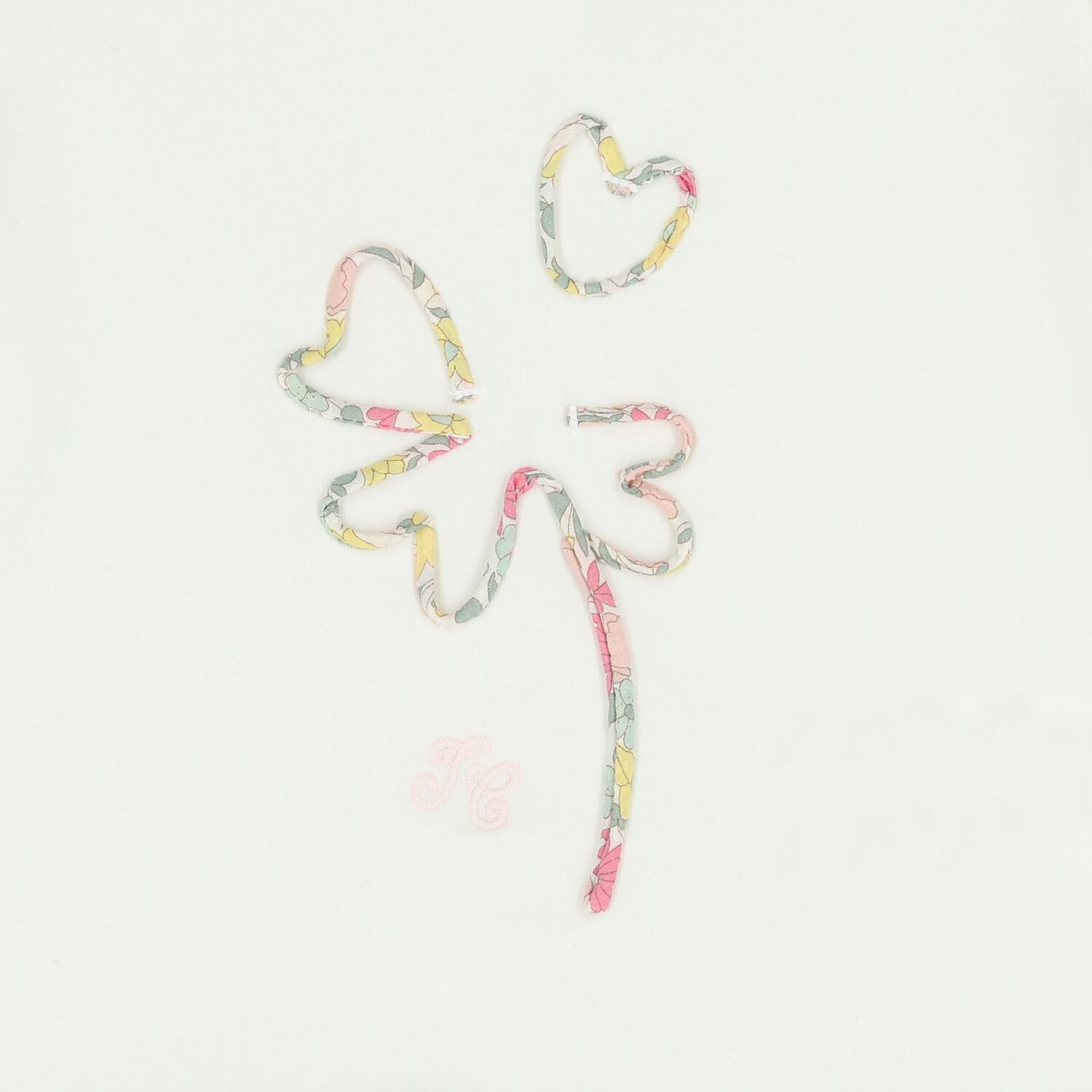 تيشيرت بناتي بلون عاجي مزين بالزهور, 1, hi-res