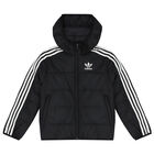 Black Logo Puffer Jacket, 1, hi-res