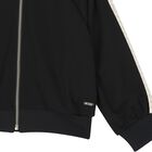 Girls Black Logo Zip Up Top, 1, hi-res