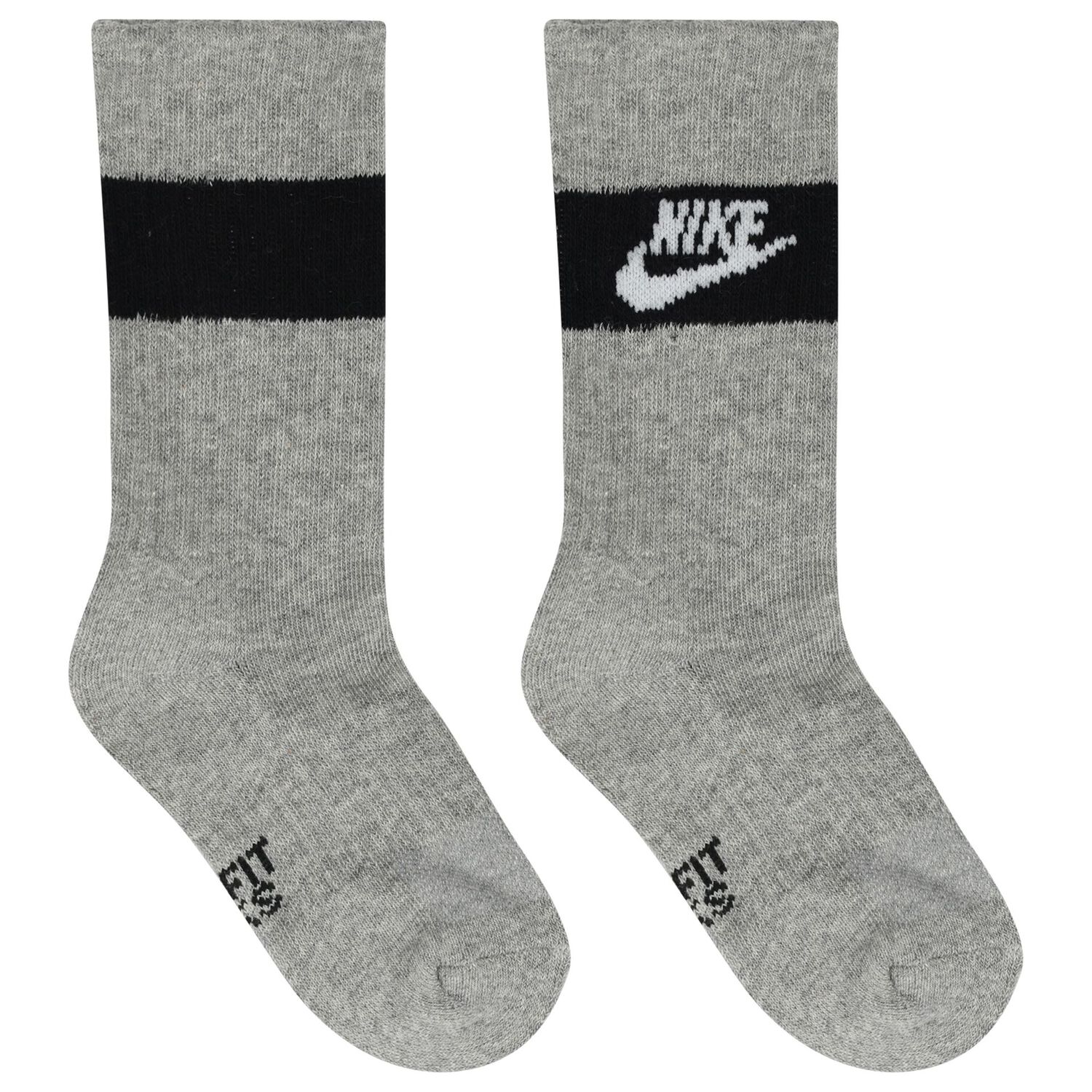 Boys White, Black & Grey Logo Socks ( 6-Pack ) , 1, hi-res