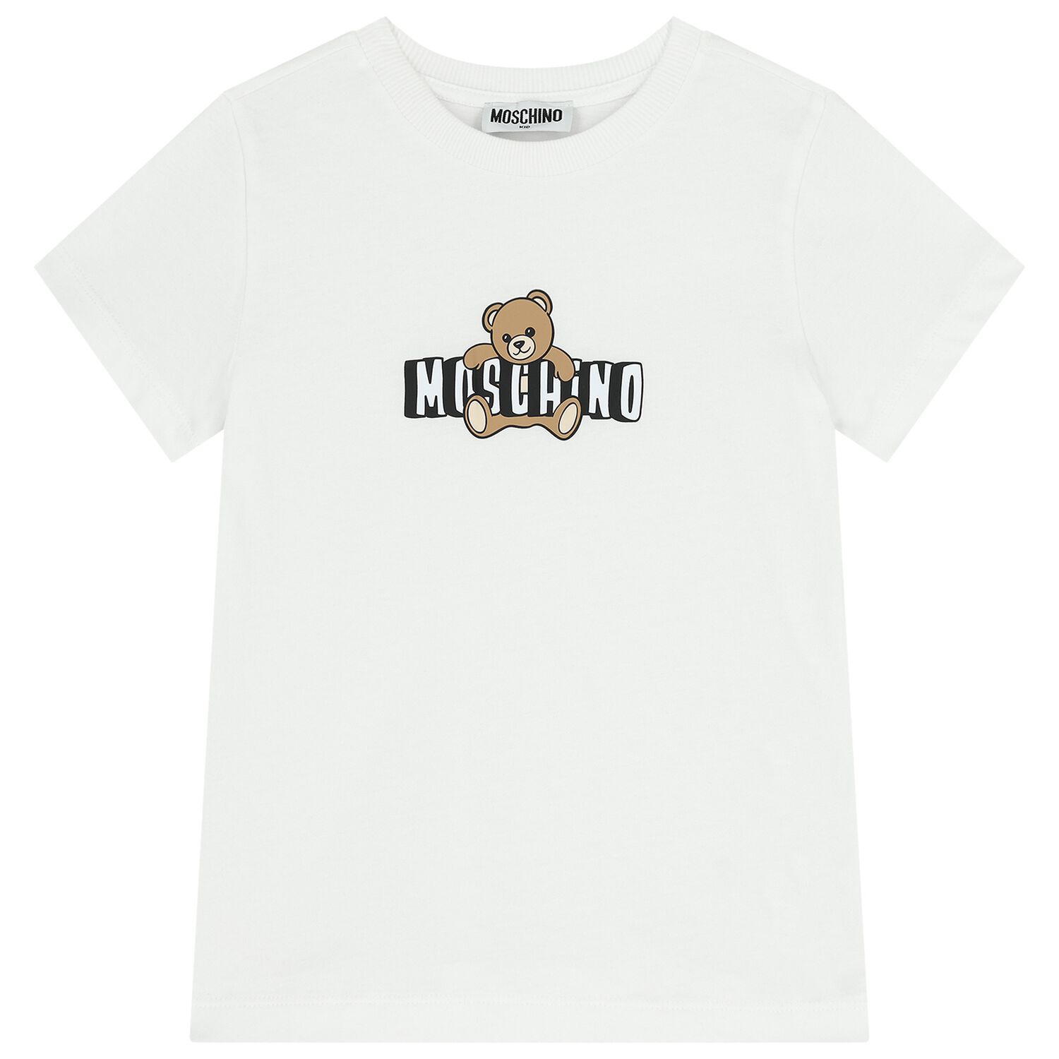 White Teddy Bear Logo T-Shirt, 1, hi-res