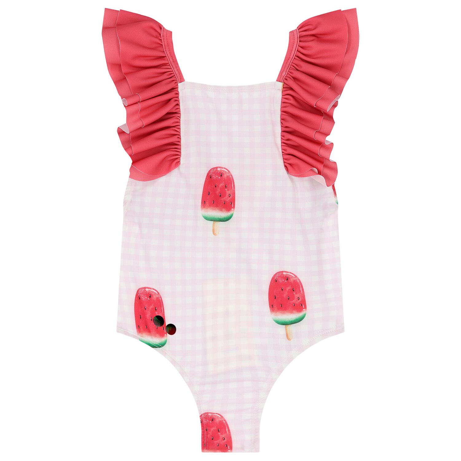Girls Red & Pink Watermelon Swimsuit, 3, hi-res image number null