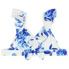 مايوه بكيني بنات بطبعة الزهور باللون الابيض و الازرق , 2, hi-res