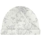 Ivory & Grey Toile De Jouy Baby Hat, 2, hi-res