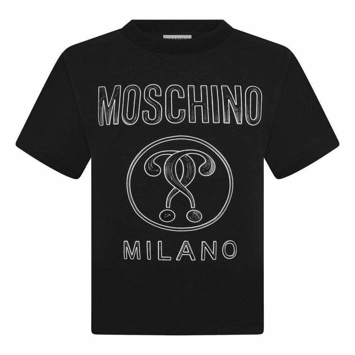 تيشيرت بالشعار باللون الاسود للاولاد, 1, hi-res