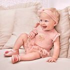 Baby Girls Pink Tulle Romper & Headband Set, 1, hi-res