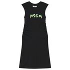 Girls Black Logo Dress, 1, hi-res
