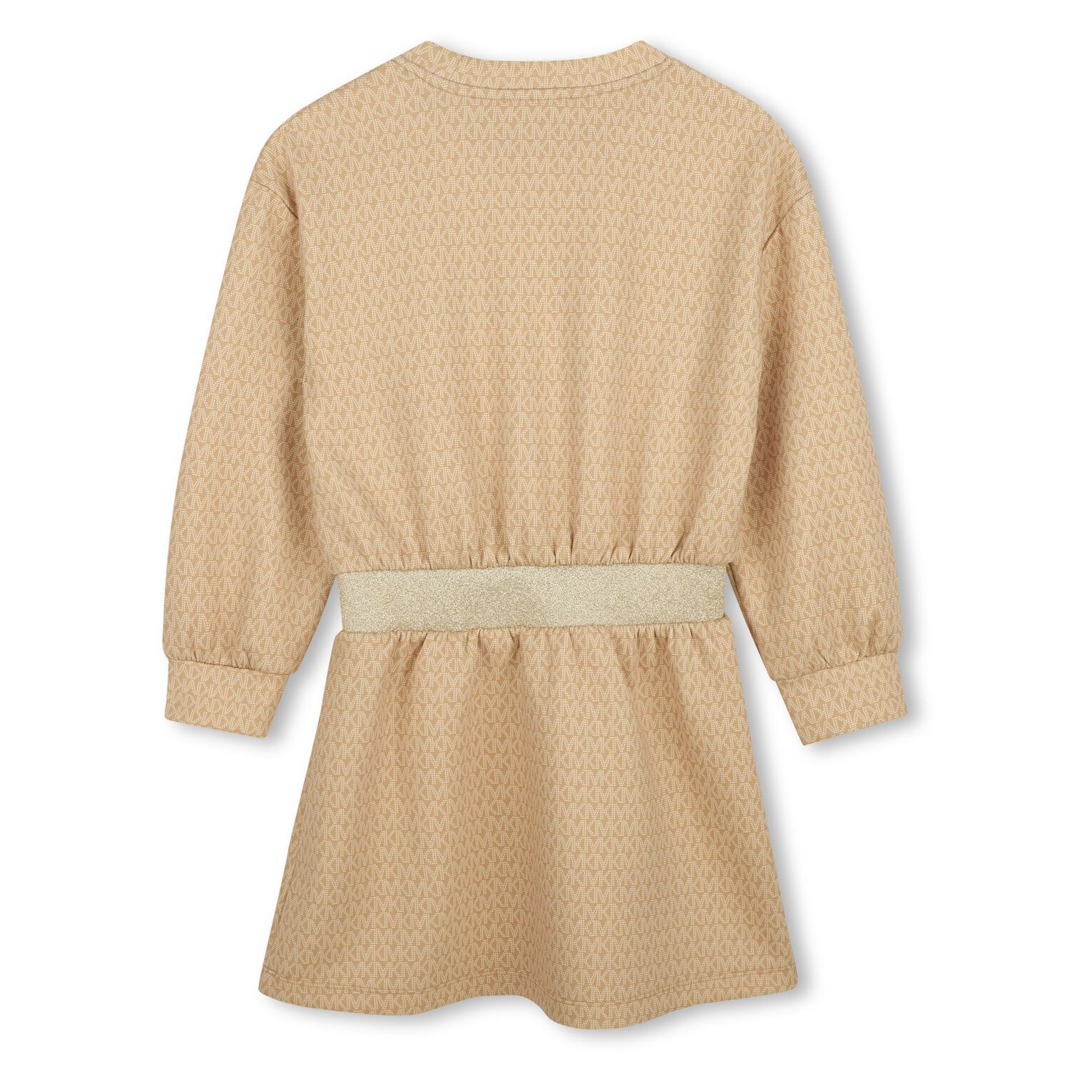 Girls Beige Logo Dress, 1, hi-res