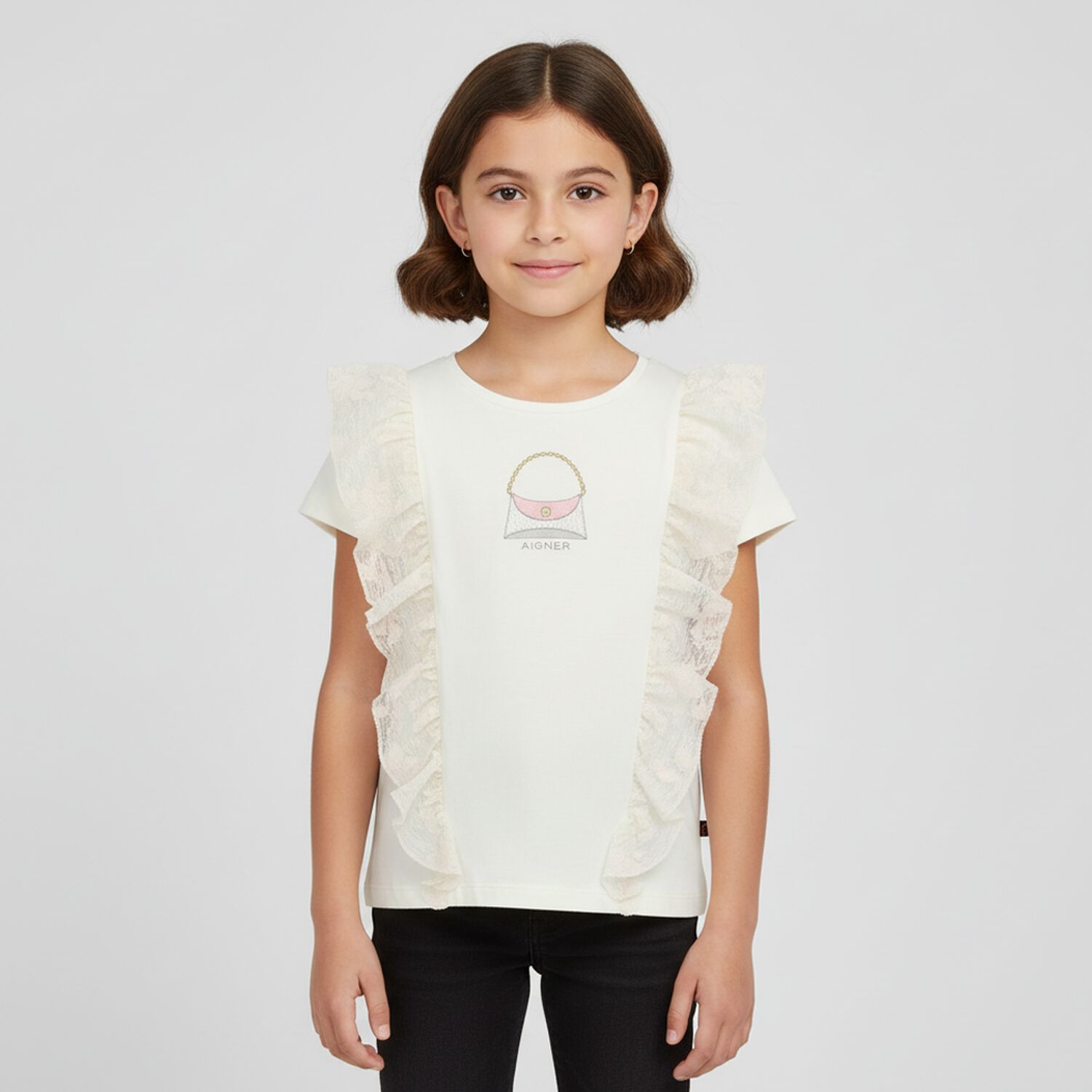 Girls Ivory Logo Bag Top, 1, hi-res image number null