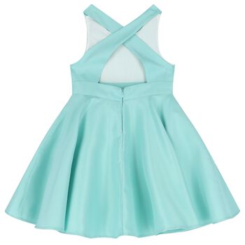 Girls Aqua Flared Dress