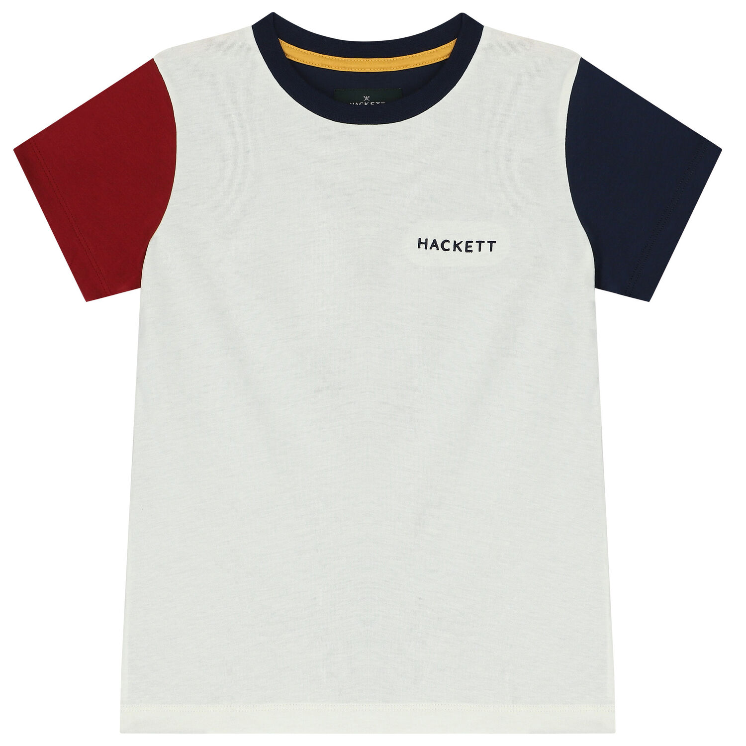 Boys Ivory & Navy Blue Logo T-Shirt, 1, hi-res