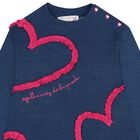 طقم فستان بطبعة قلب باللون الأزرق والوردي للفتيات, 1, hi-res