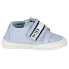 Baby Boys Blue & White Logo Pre Walker Shoes, 1, hi-res