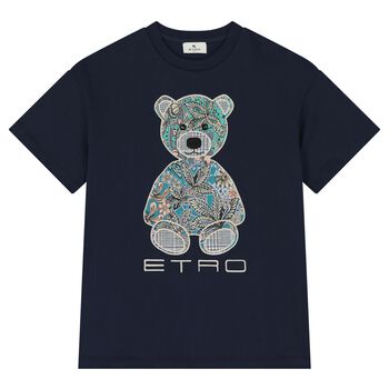 Navy Blue Teddy Bear Logo T-Shirt