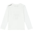 Boys White Cat Logo T-Shirt, 1, hi-res