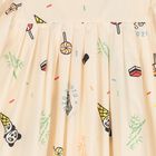 فستان بالشعار باللون البيج للبنات, 1, hi-res