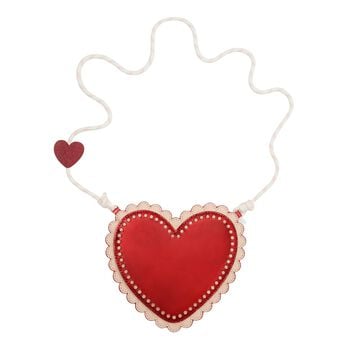 Girls Red Scalloped Heart Shoulder Bag ( 19CM )