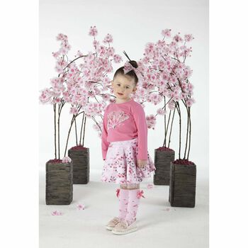 توب باكمام باللون الوردى للبنات