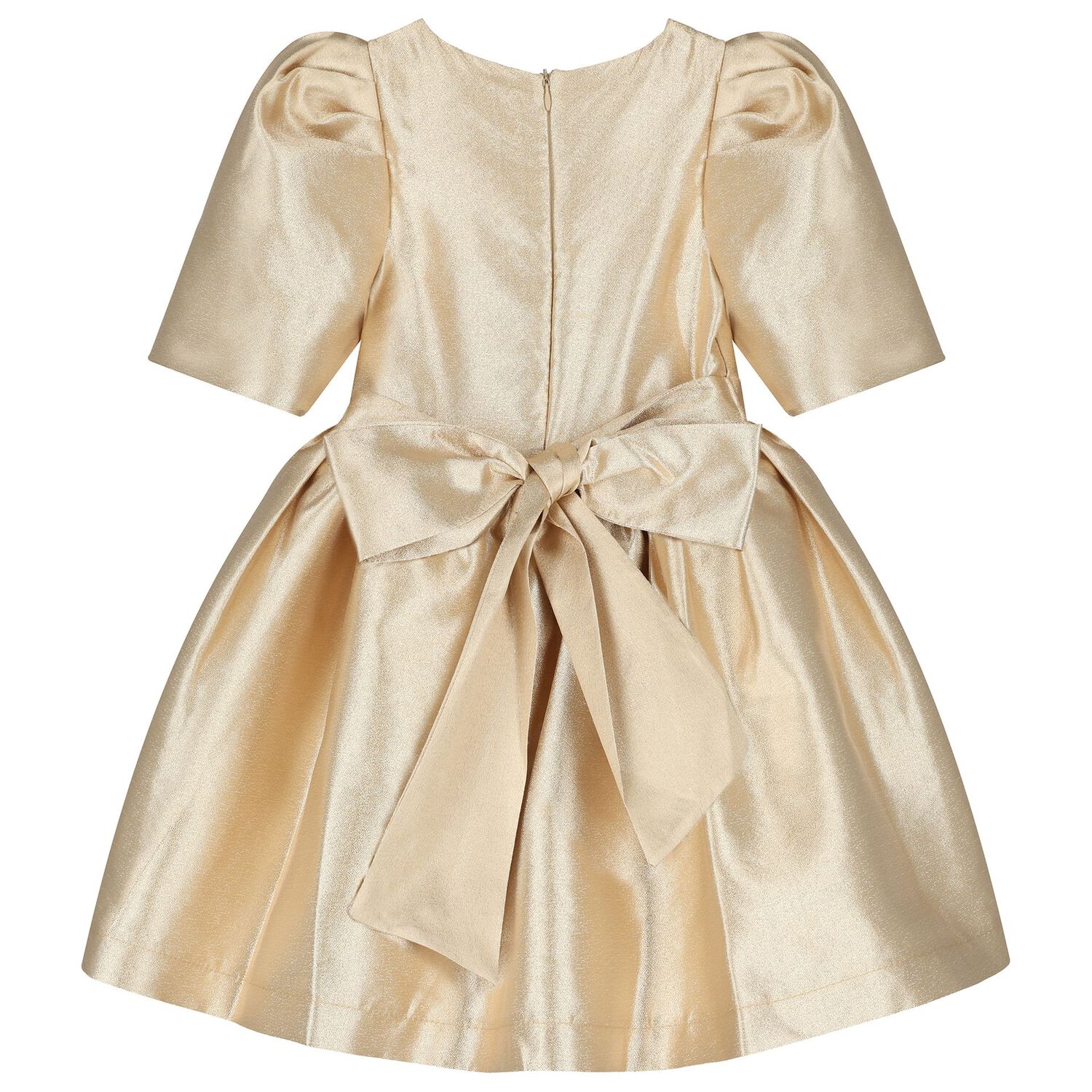 Girls Gold Flower Dress, 1, hi-res