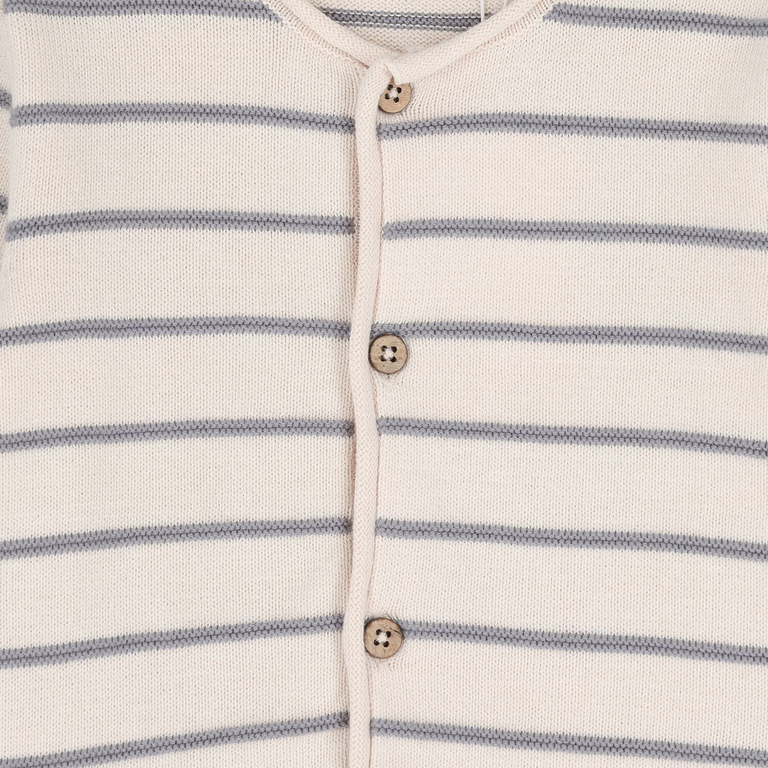Baby Boys White, Beige & Grey Knitted Dungaree Set ( 3 Piece ), 1, hi-res
