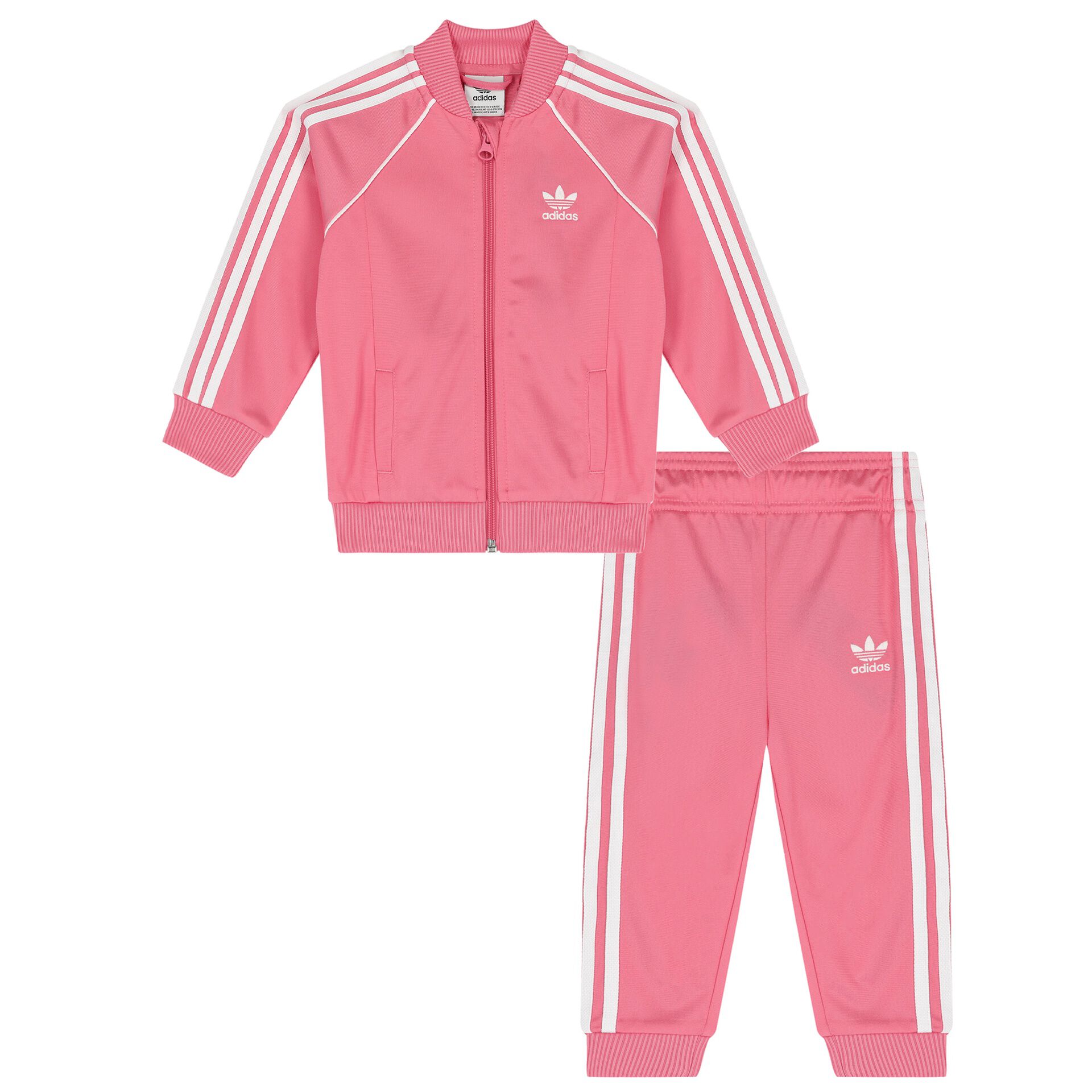 adidas Originals Baby Girls Pink Logo Tracksuit Junior Couture QA