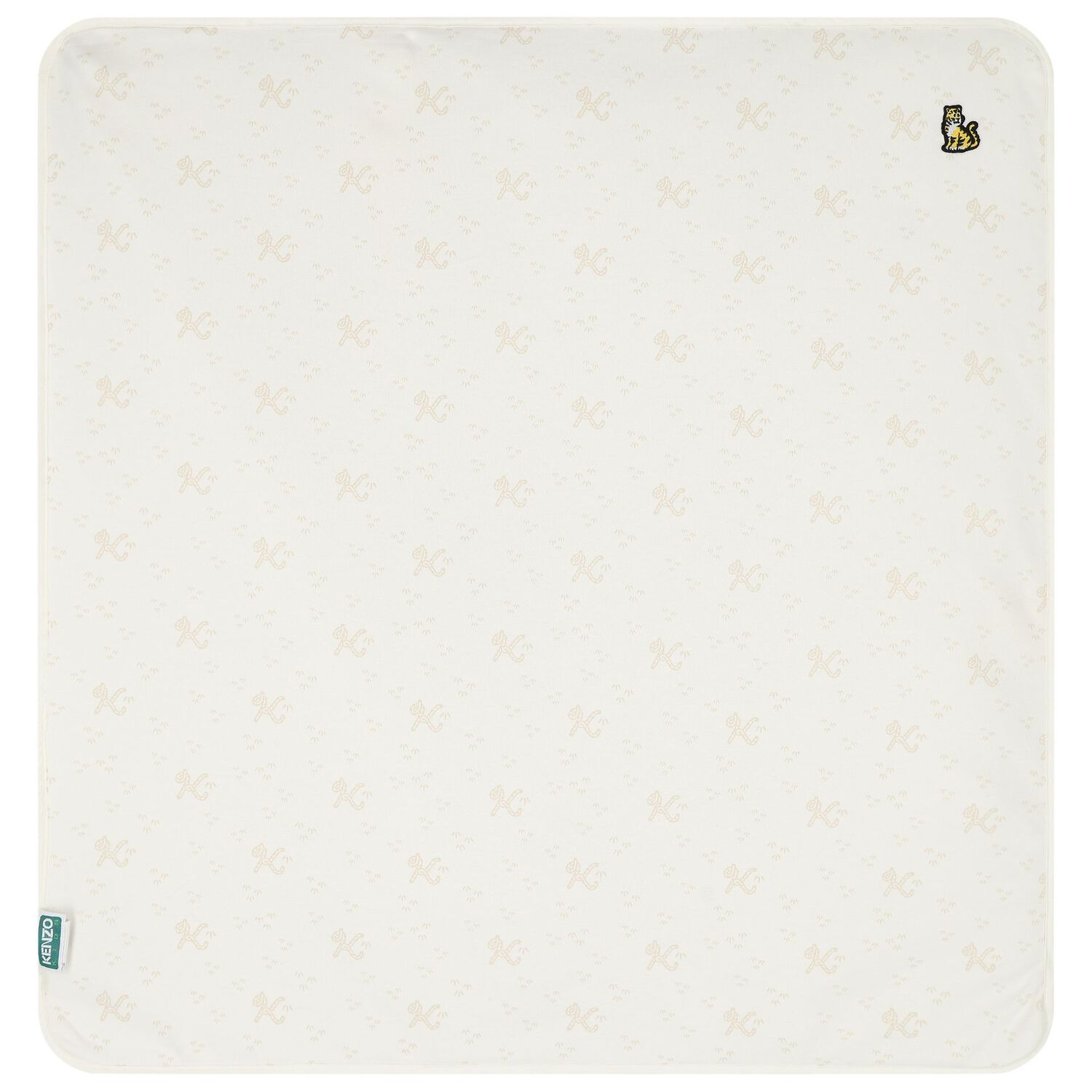 Ivory & Beige Tiger Logo Baby Blanket, 1, hi-res