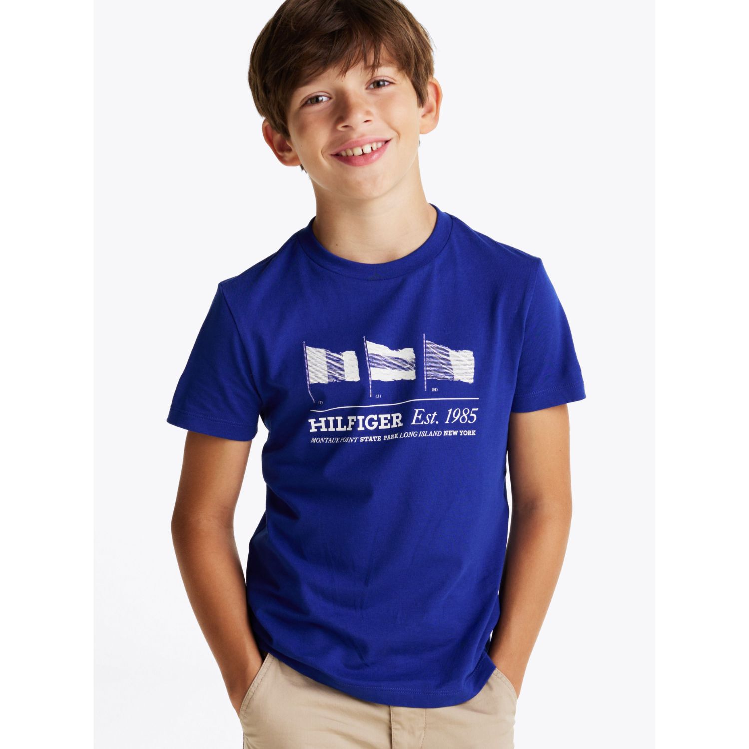Boys Blue Logo Flag T-Shirt, 1, hi-res