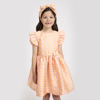 Girls Apricot Heart Dress