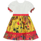Girls White & Yellow Floral Dress, 1, hi-res